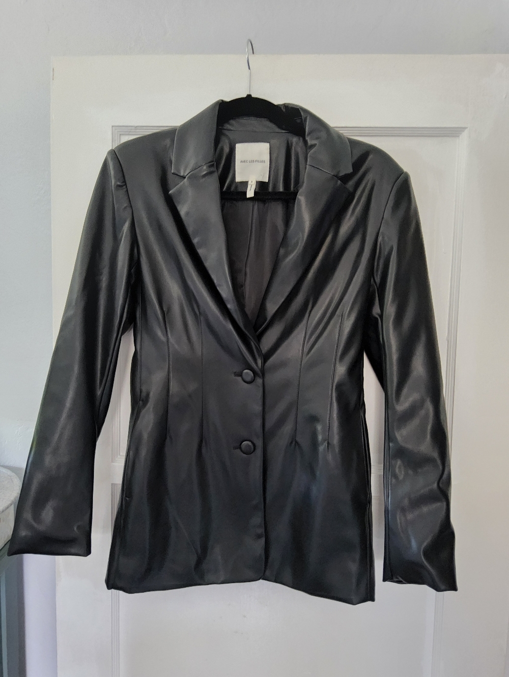 AVEC LES FILLES Faux Leather Blazer